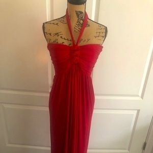 Raspberry Red TYPE Z Gathered Halter Maxi Dress, size XL